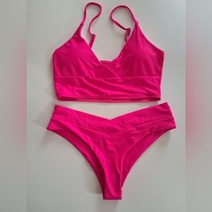 SHEIN Pink two piece bathing suit